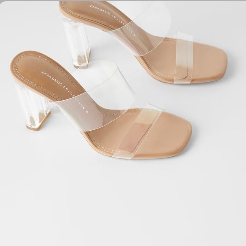 Zara Basic Collection Clear Block Heel - image 2